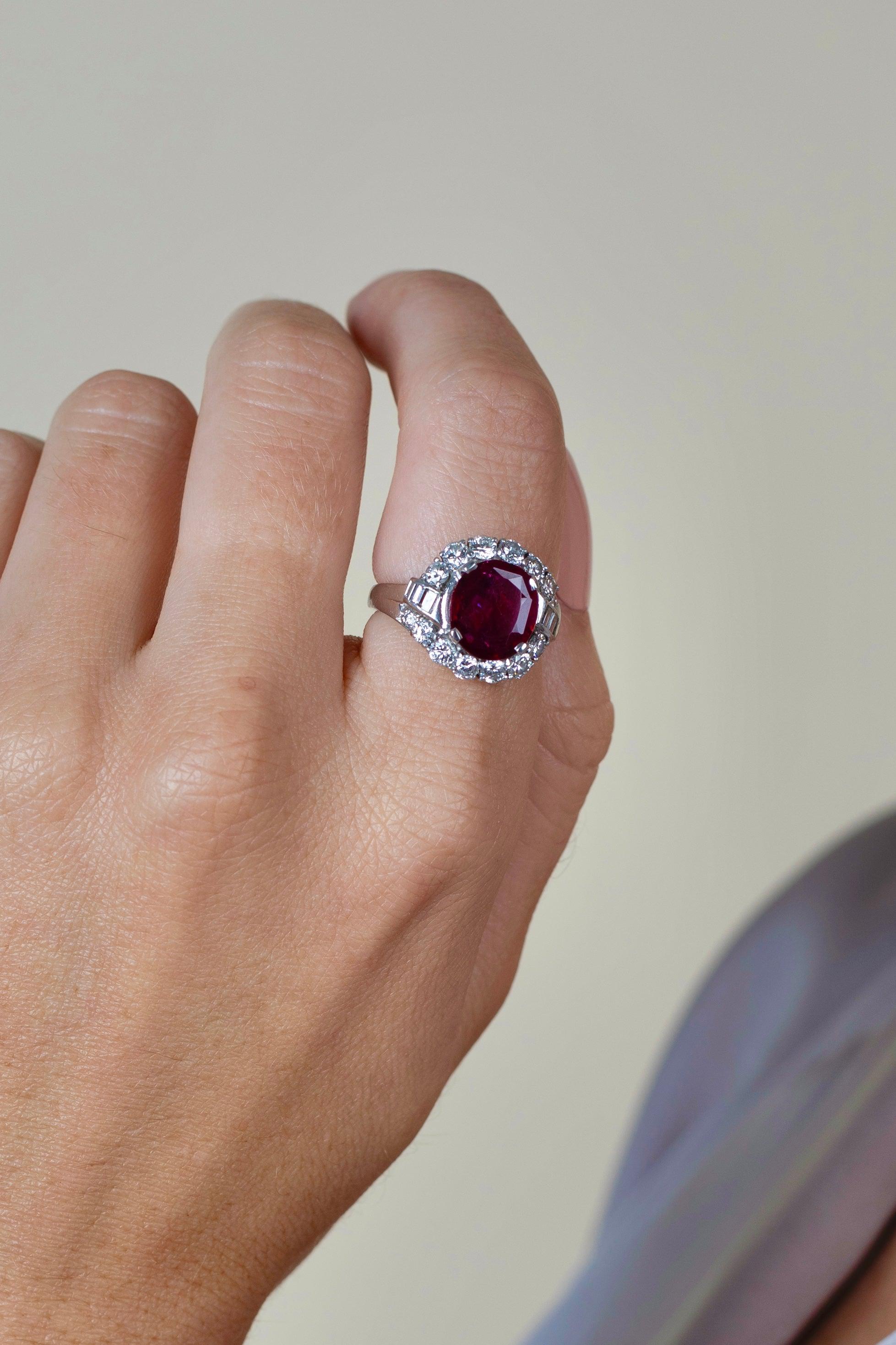 Antique Burma Ruby and Diamond Ring - FD Gallery